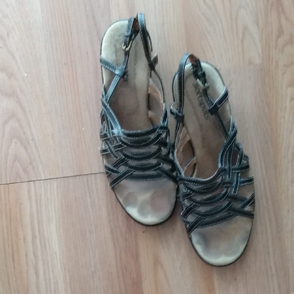 Softspots Black Strappy Sandals